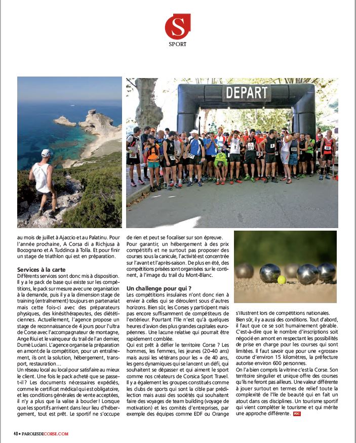 Corsica Sport Travel dans Paroles de Corse